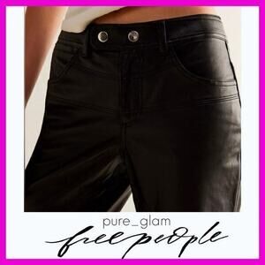 Free People vegan leather moto pants